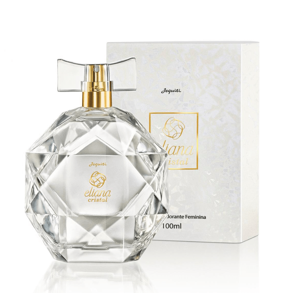 vidro de perfume feminino transparente arredondado Eliana Cristal Jequiti