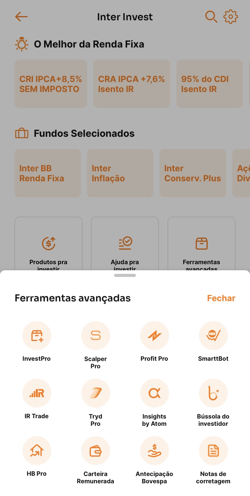 Super App da Inter Invest com as ferramentas avançadas para traders