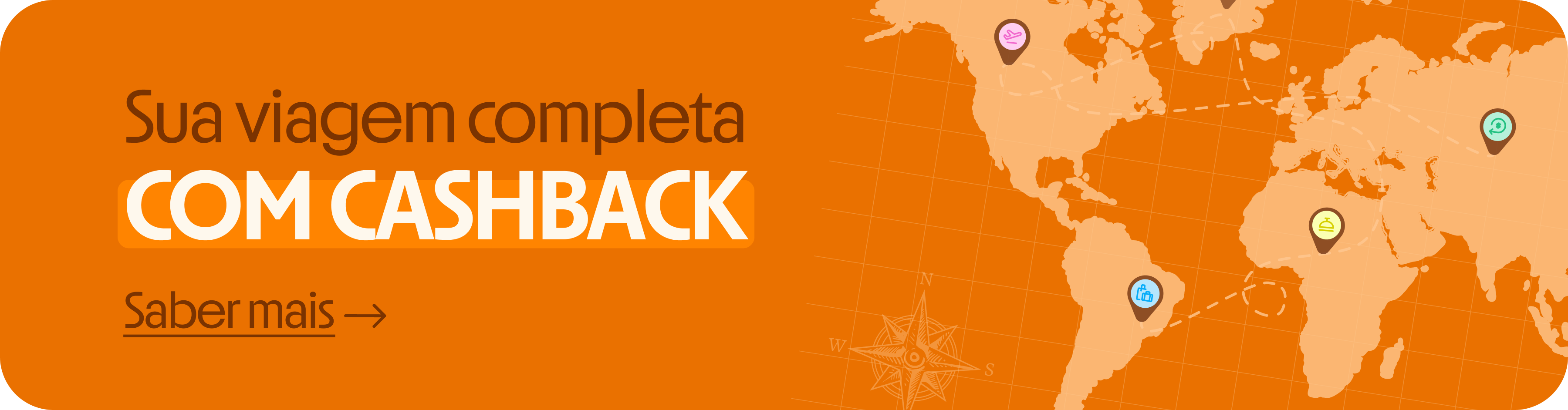 sua viagem completa com cashback 