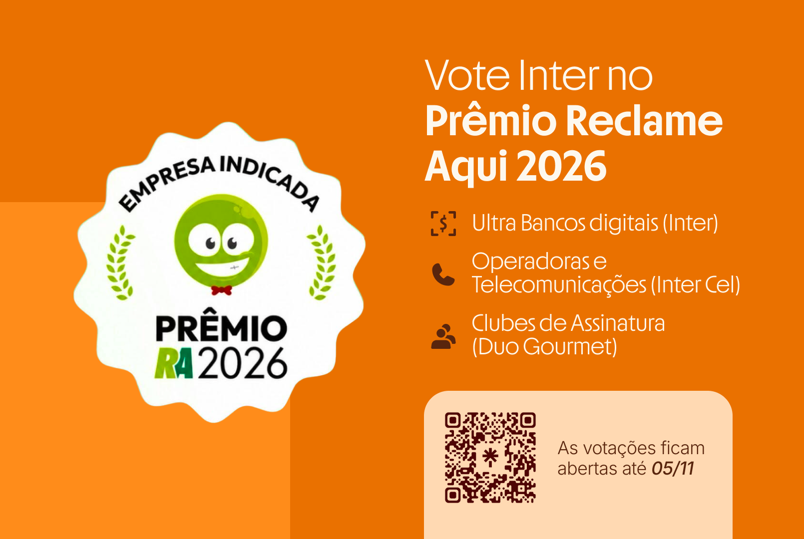 Votação Prêmio Reclame Aqui 2026