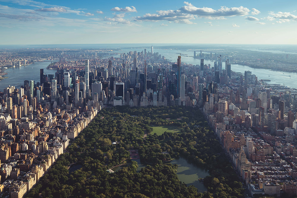 Imagem do alto de Nova York com o central park 