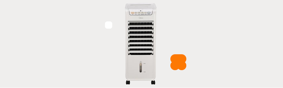 Climatizador Midea AKAF1/AKAF2 Ventila, Umidifica, Purifica com 3 Velocidades – Branco – 220V Climatizador Midea AKAF1/AKAF2 Ventila, Umidifica, Purifica com 3 Velocidades – Branco – 220V