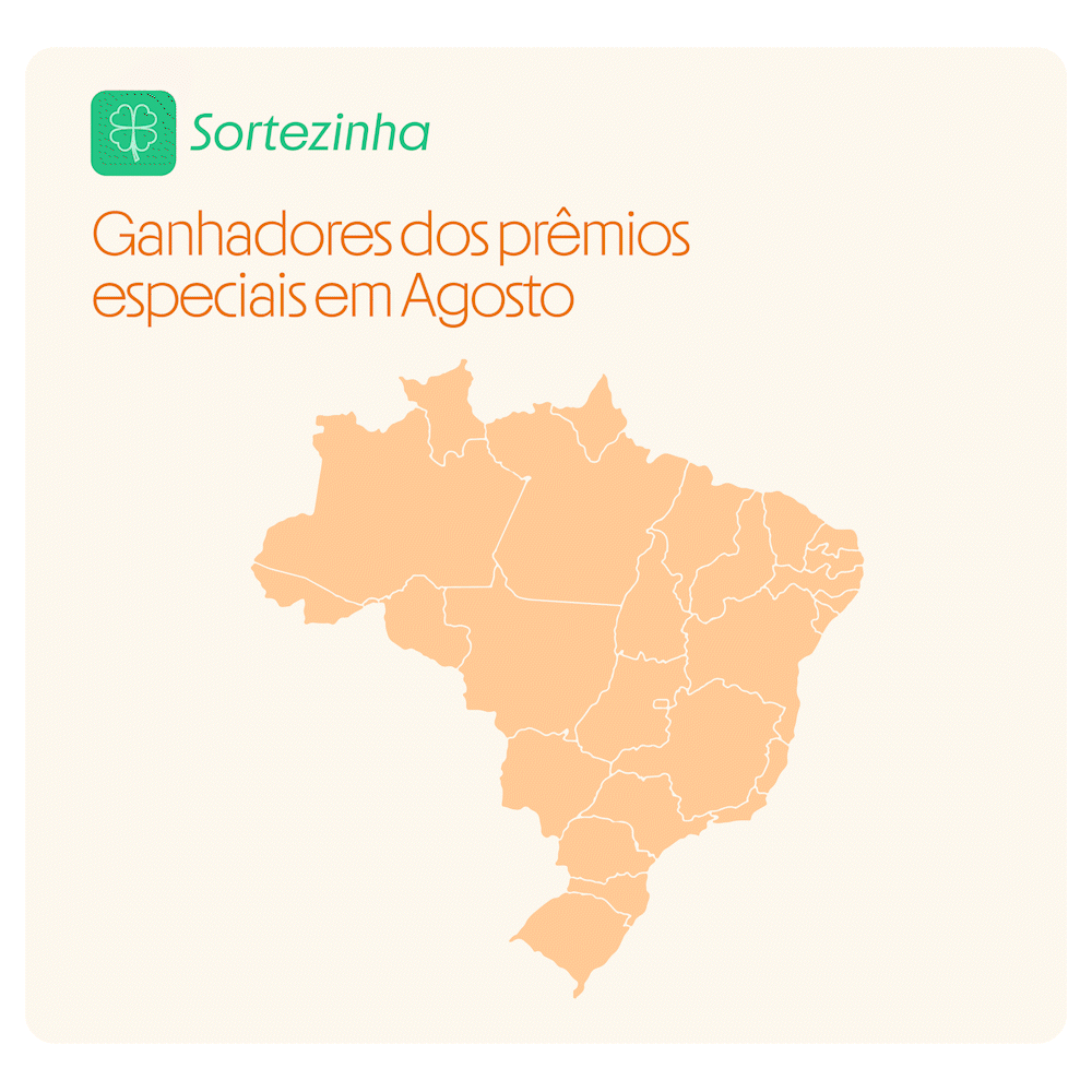 Ganhadores dos prêmios especiais em Agosto