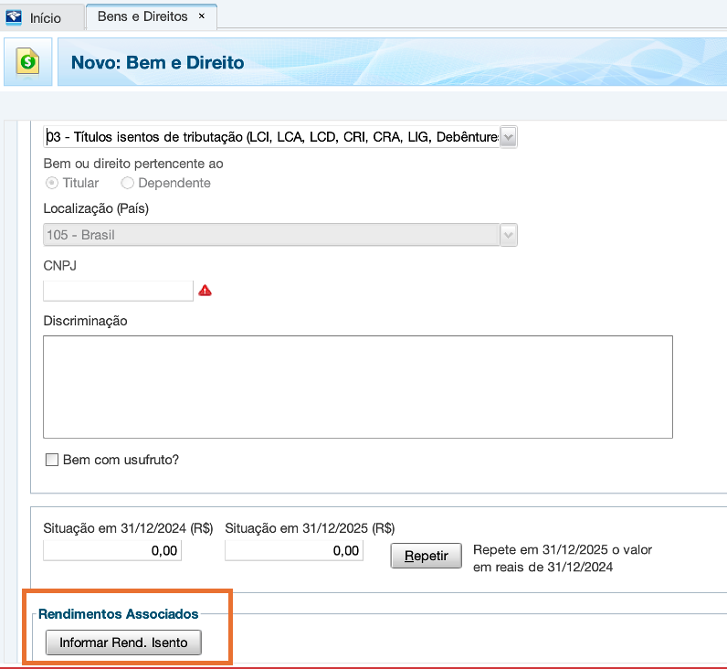 Programa da Receita Federal na seção de Aplicações e Investimentos
