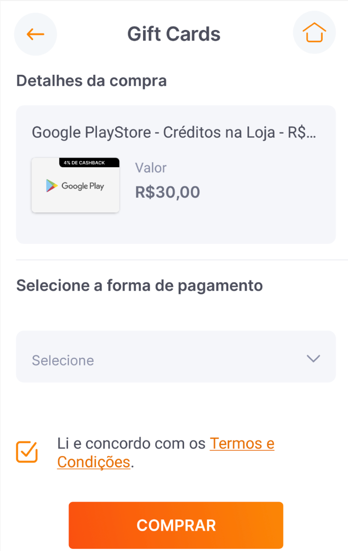 Saiba como liberar créditos do gift card em sua conta Google Play