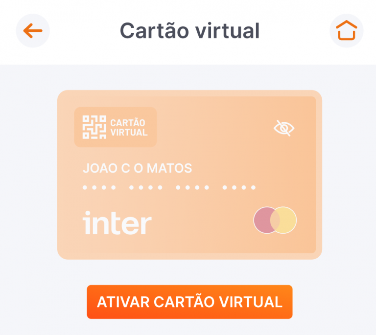 Cartão virtual Inter