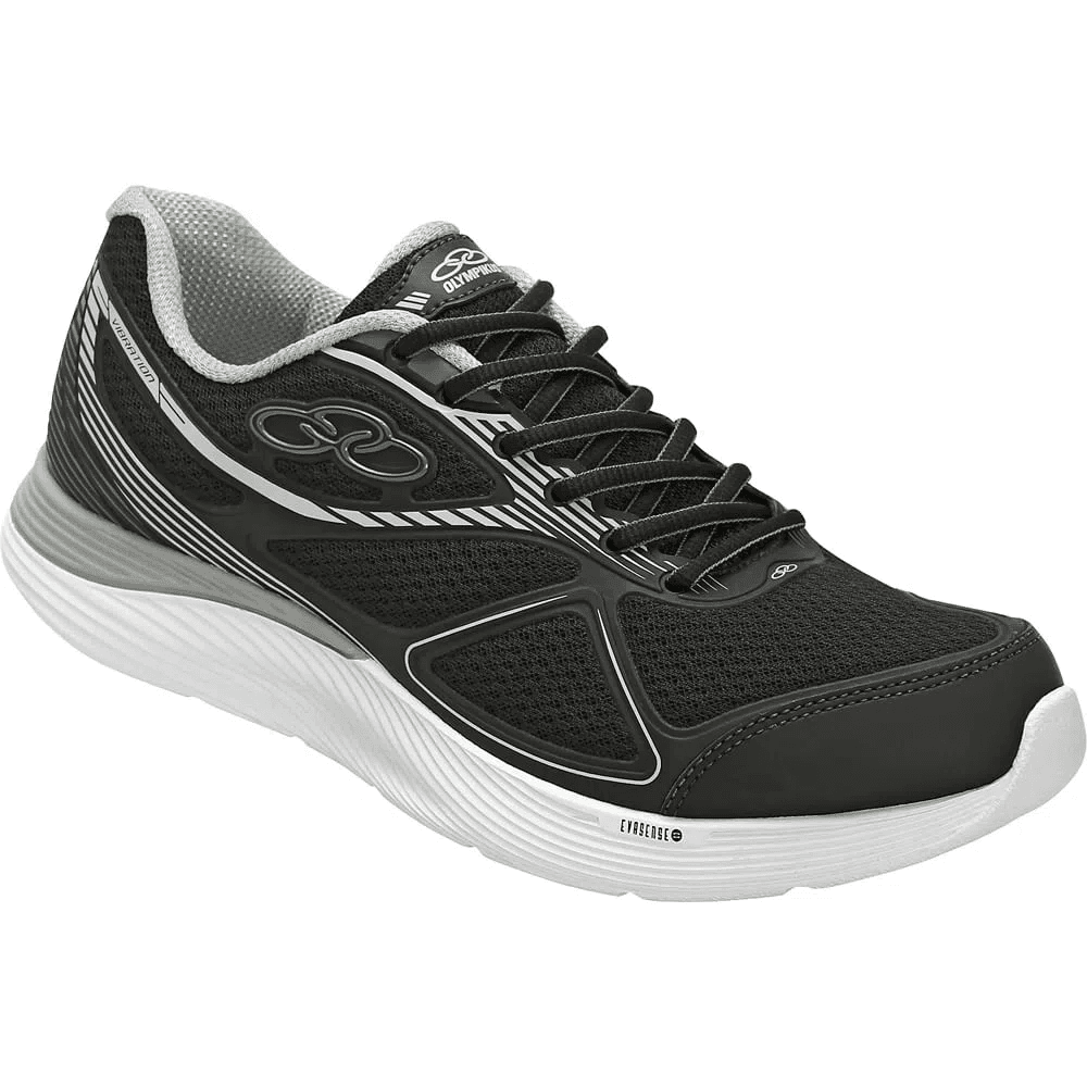 Tênis para malhar masculino preto com detalhes em cinza e branco 