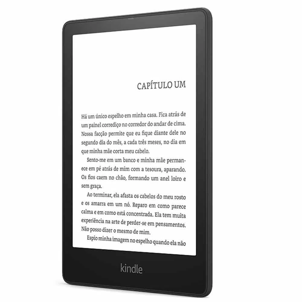 Kindle com a imagem do capítulo. 1 de um ebook. 