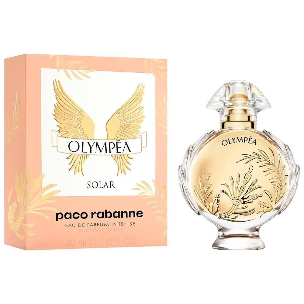 vidro de perfume feminino redondo transparente Olympea Intense
