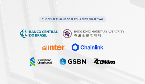 Powered end-to-end by Chainlink, the experiment connects the central banks of Brazil and Hong Kong and gives businesses the ability to make conditional installment payments for imports using digital currencies or tokenized reserves. Partners logos