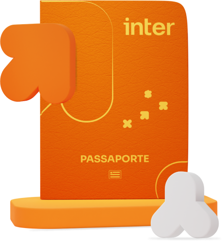 Foto de um passaporte personalizado com as cores e logo do Inter
