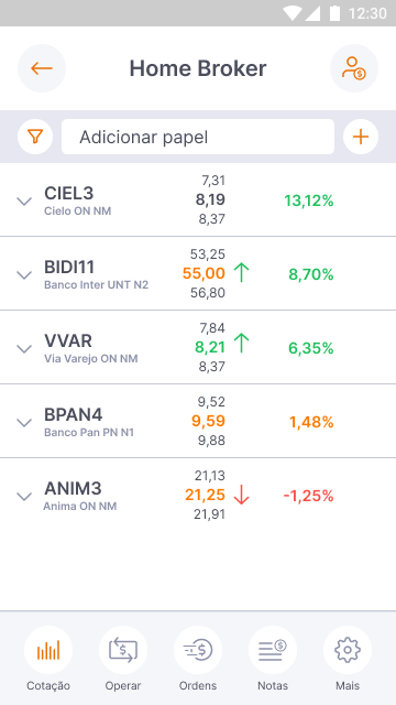 Home Broker screenshot do aplicativo Inter