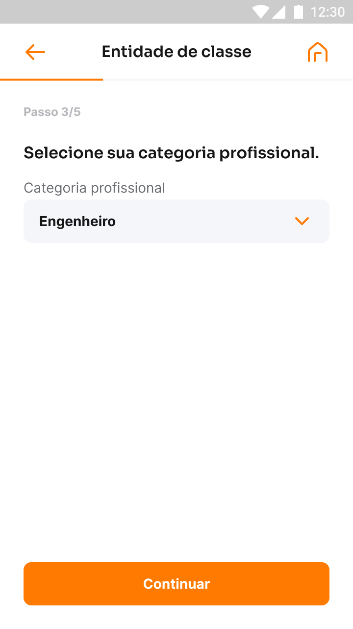 screenshot do aplicativo Inter da aba de profissões, resposta escolhida foi Engenheiro