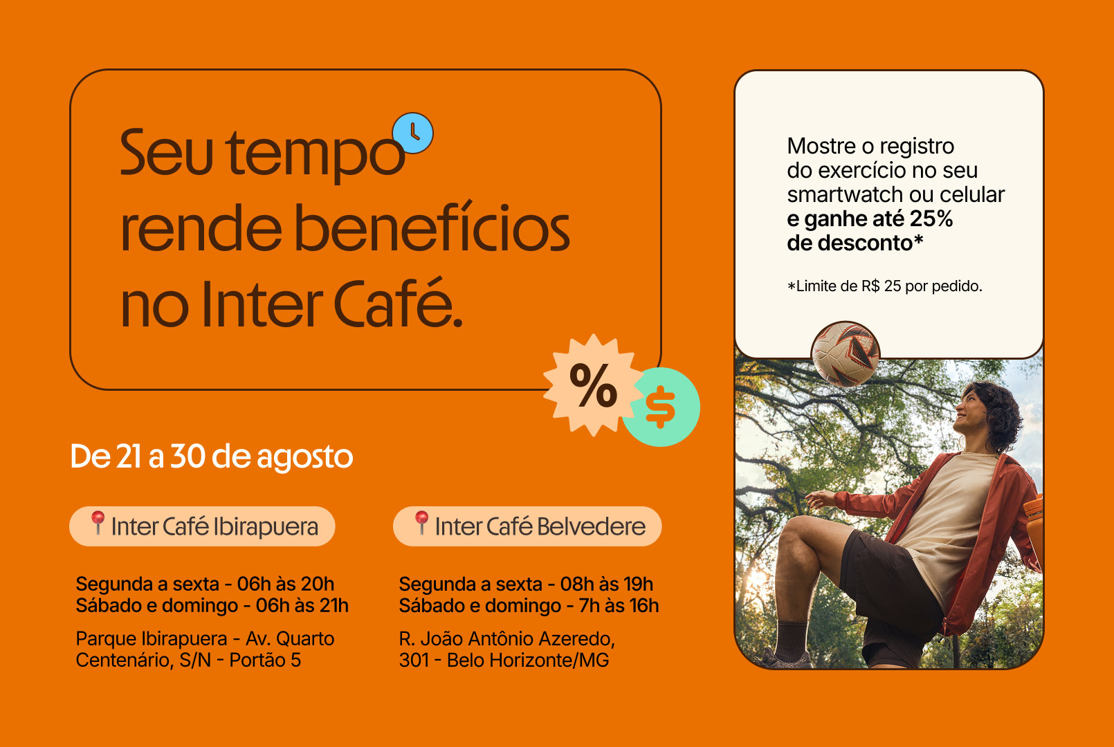 imagem com informações das ações no Inter Café