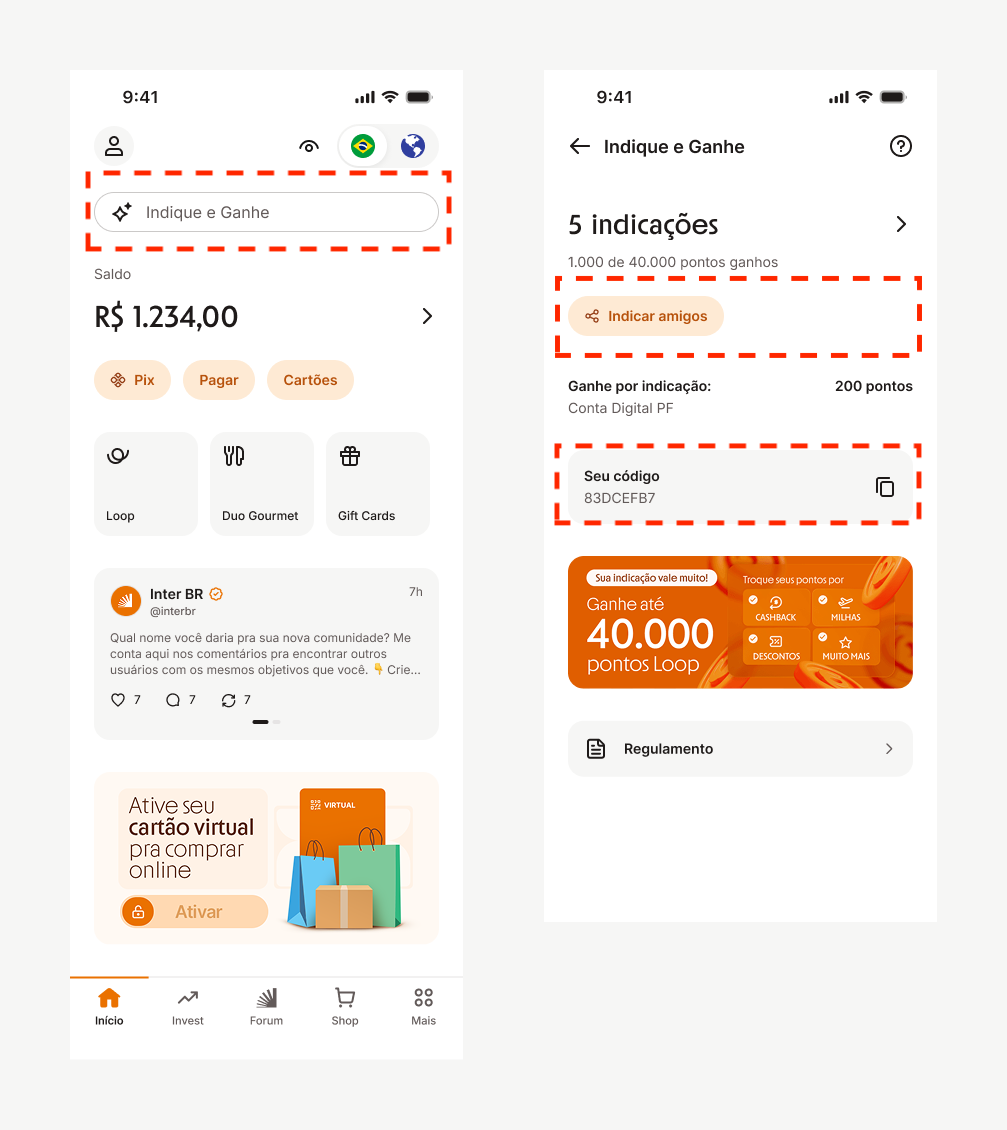 Como obter código do Indique e Ganhe e indicar amigos